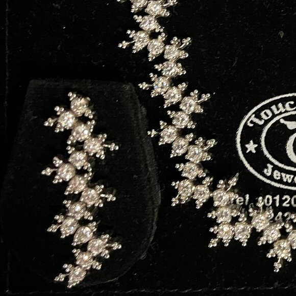 Crystal Stainless Steel Jewelry Set (Necklace + Earrings) *BRAND NEW* - Picture 2 of 3